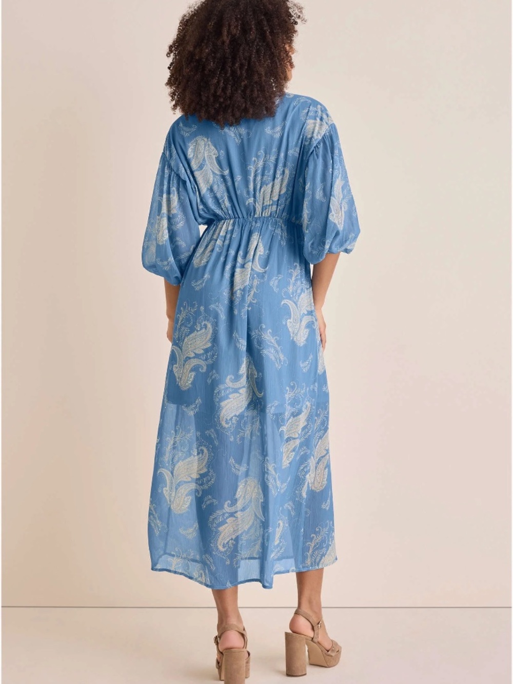 VENUS Button Down Maxi Dress - Blue NEW - Picture 3 of 15